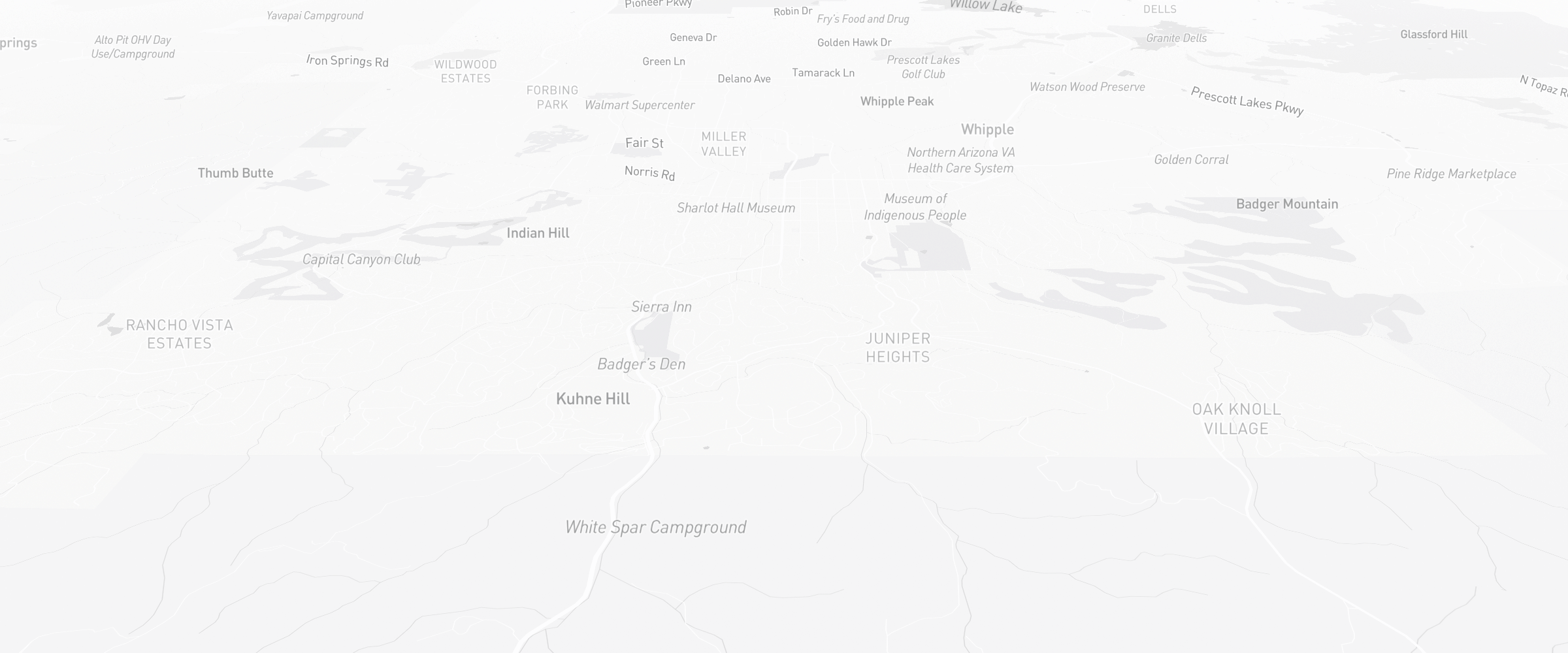Neighborhood map of Prescott, AZ — the area served by Life Insurance Agents of Prescott Group